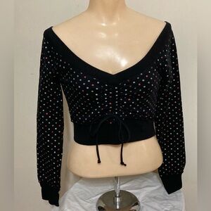 Polka Dot V-Neck Crop Sweatshirt/Top
Item# TSswsh10